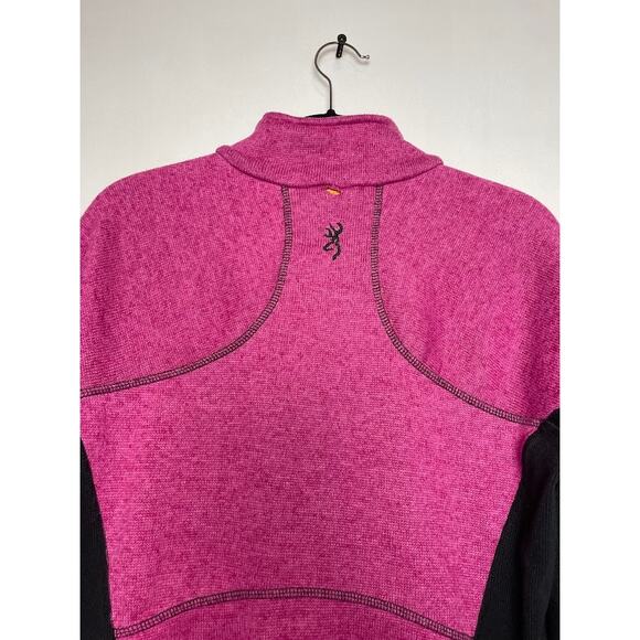 Browning Fleece Womens Medium Pink Full Zip Long Sleeve Jacket Light Weight Coat - Picture 10 of 14